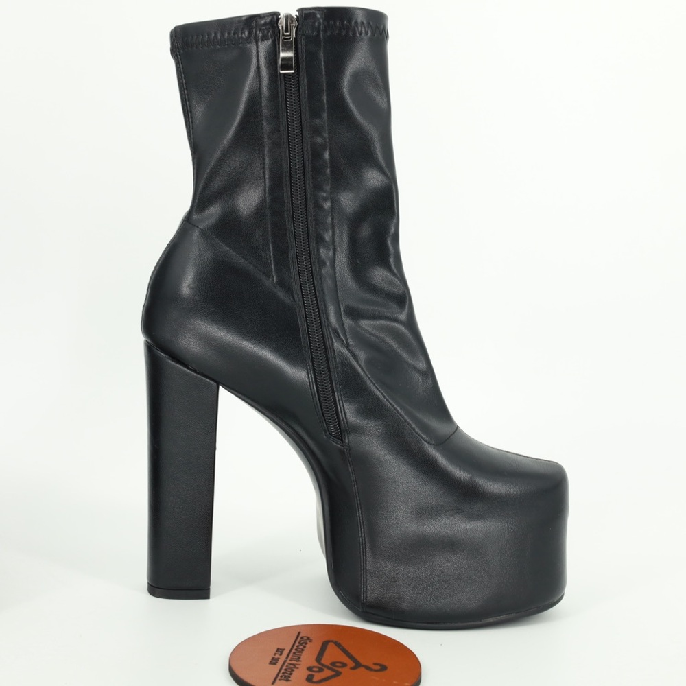 Pull-On Platform Boots Goth Punk - image 1